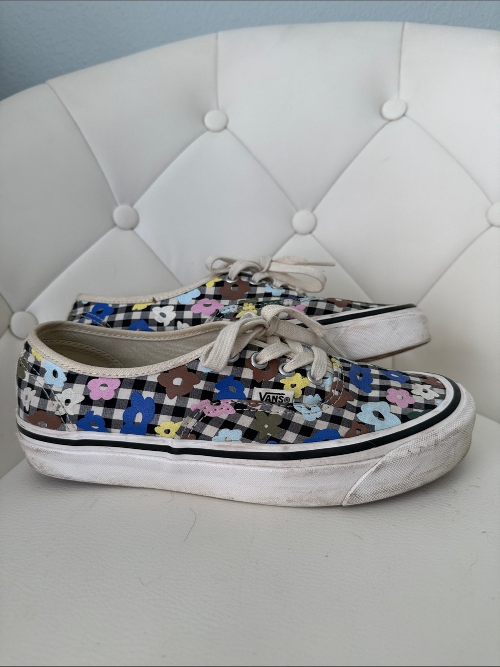 VANS X SANDY LIANG W7.5 Floral Check Plaid Sneakers - Multicolor - Picture 9 of 16
